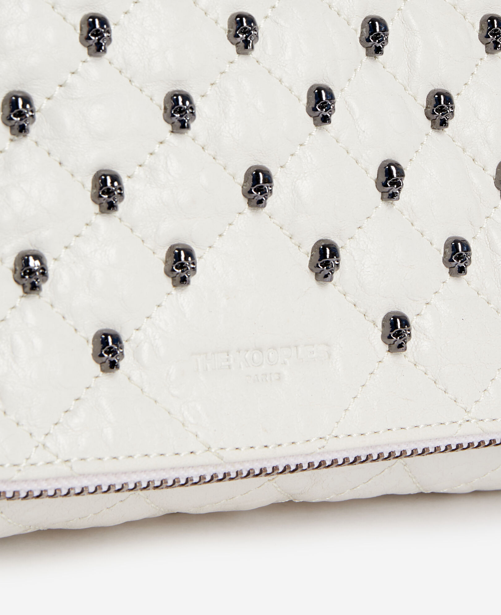 The Kooples DAMEN OFF WHITE kleine weiß pochette aus leder heritage 
