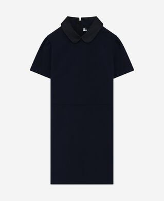 The Kooples FEMME NAVY robe courte col claudine en satin marine