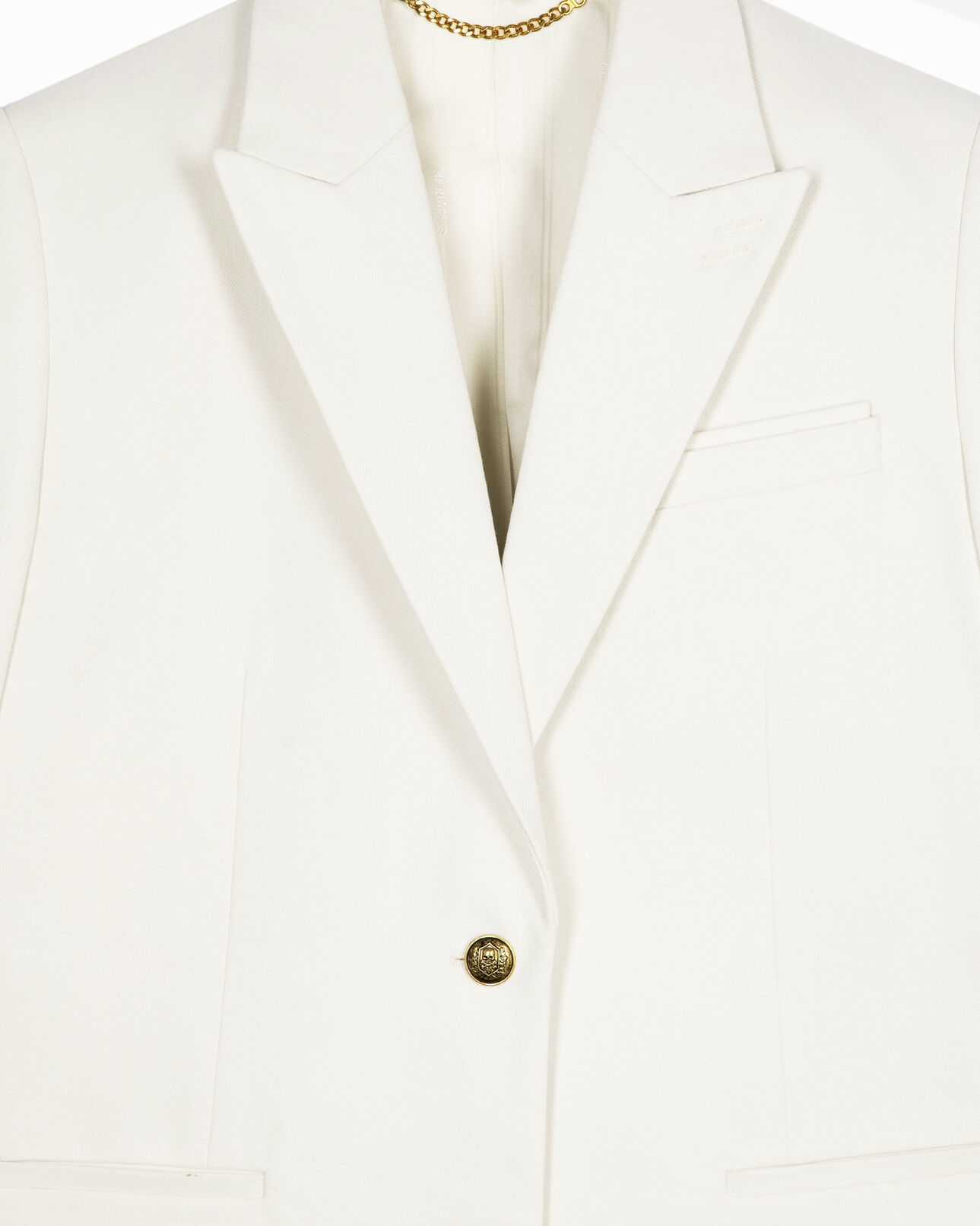 The Kooples WOMEN WHITE ecru cotton suit jacket