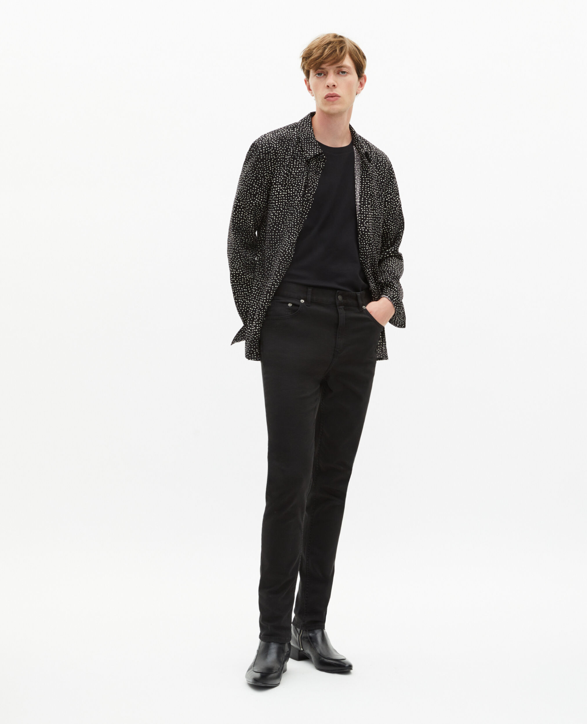 Schwarze Slim-Fit-Jeans, BLACK, hi-res image number null