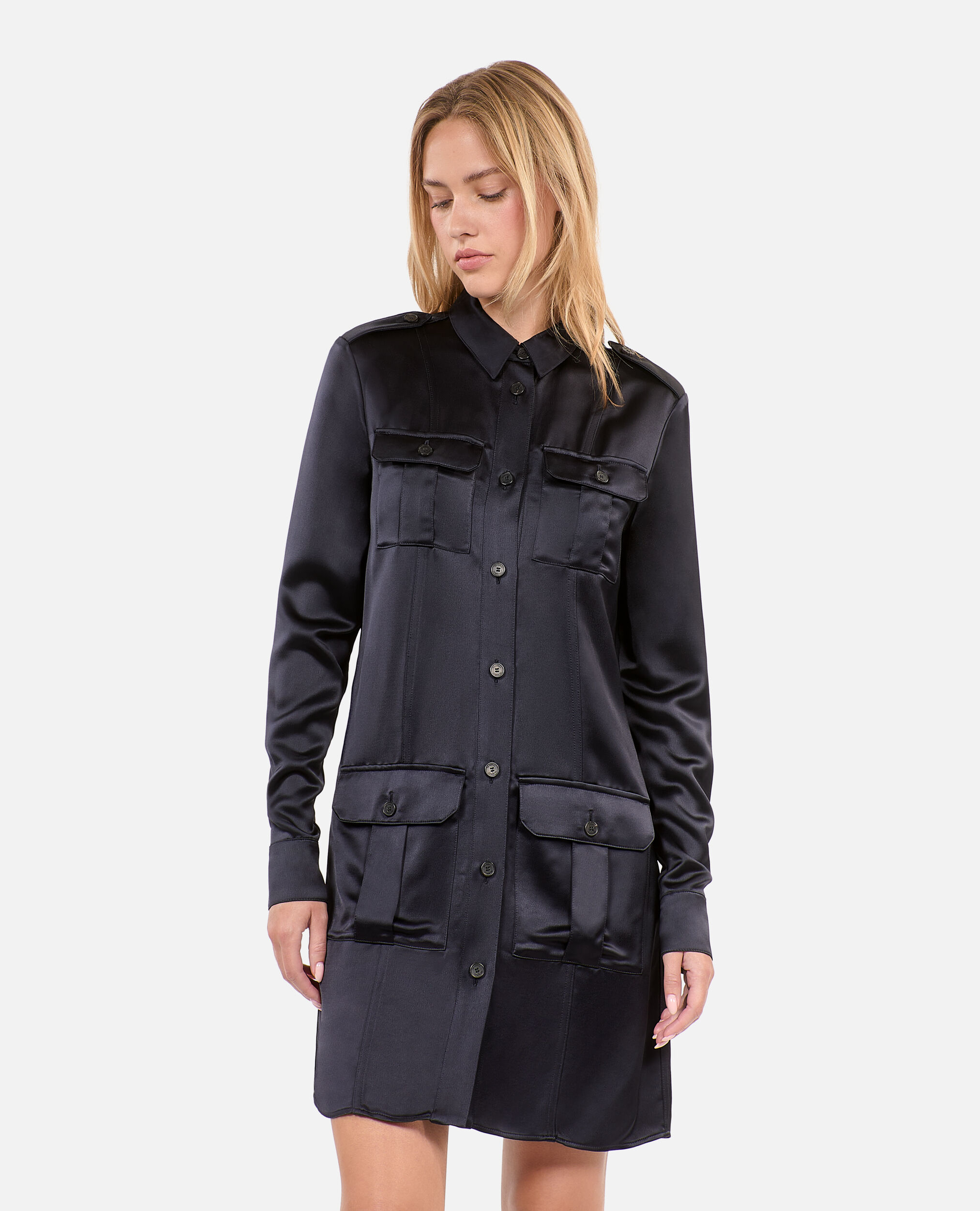 Robe saharienne courte bleu marine The Kooples France