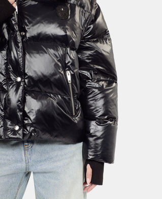 The Kooples WOMEN BLACK black down jacket with detachable sleeves