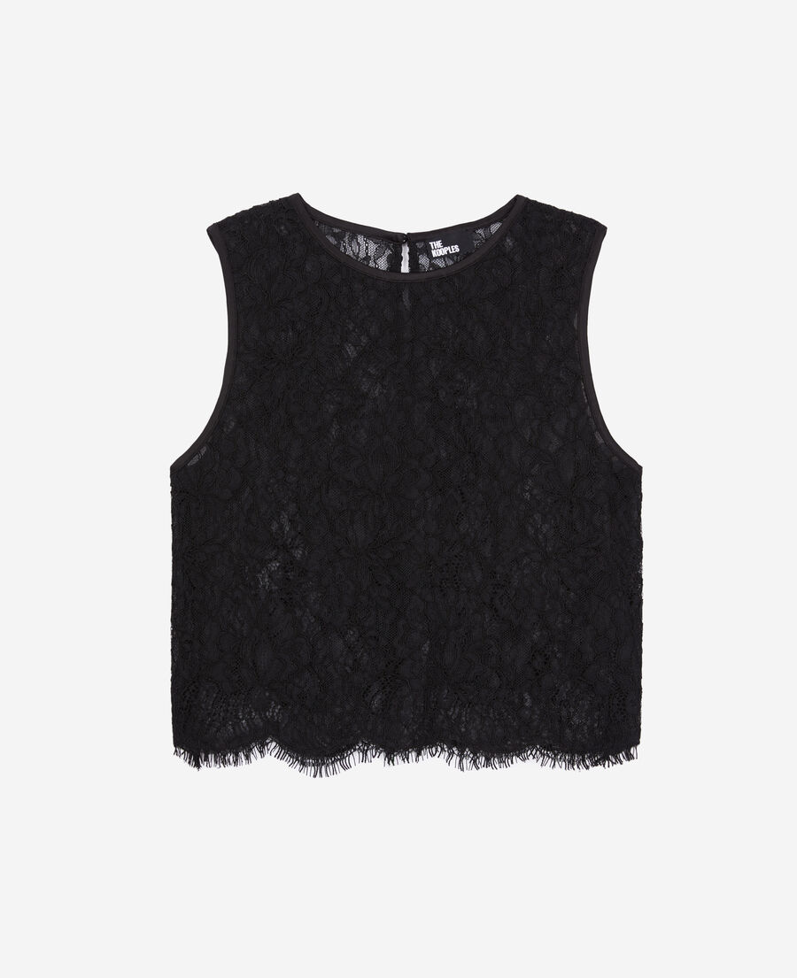 short black lace top