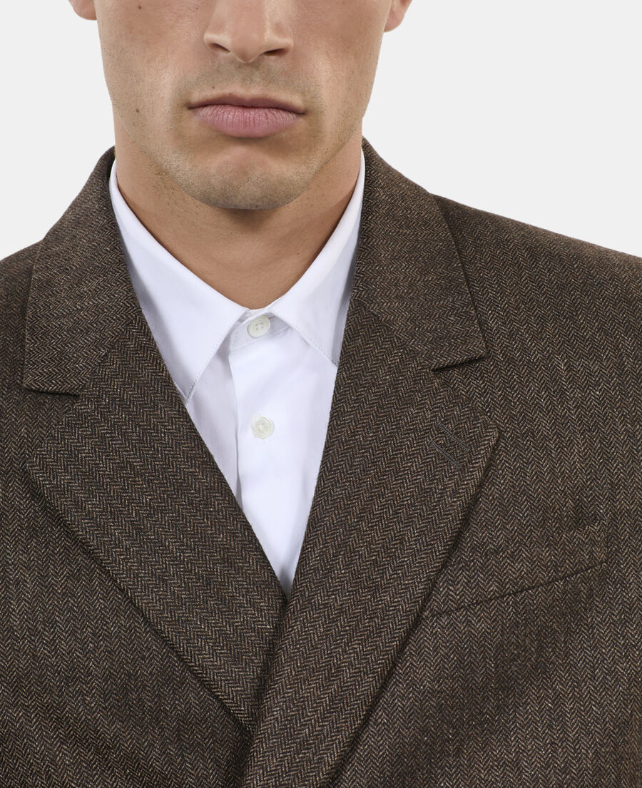 The Kooples HOMME BROWN veste de costume marron en laine