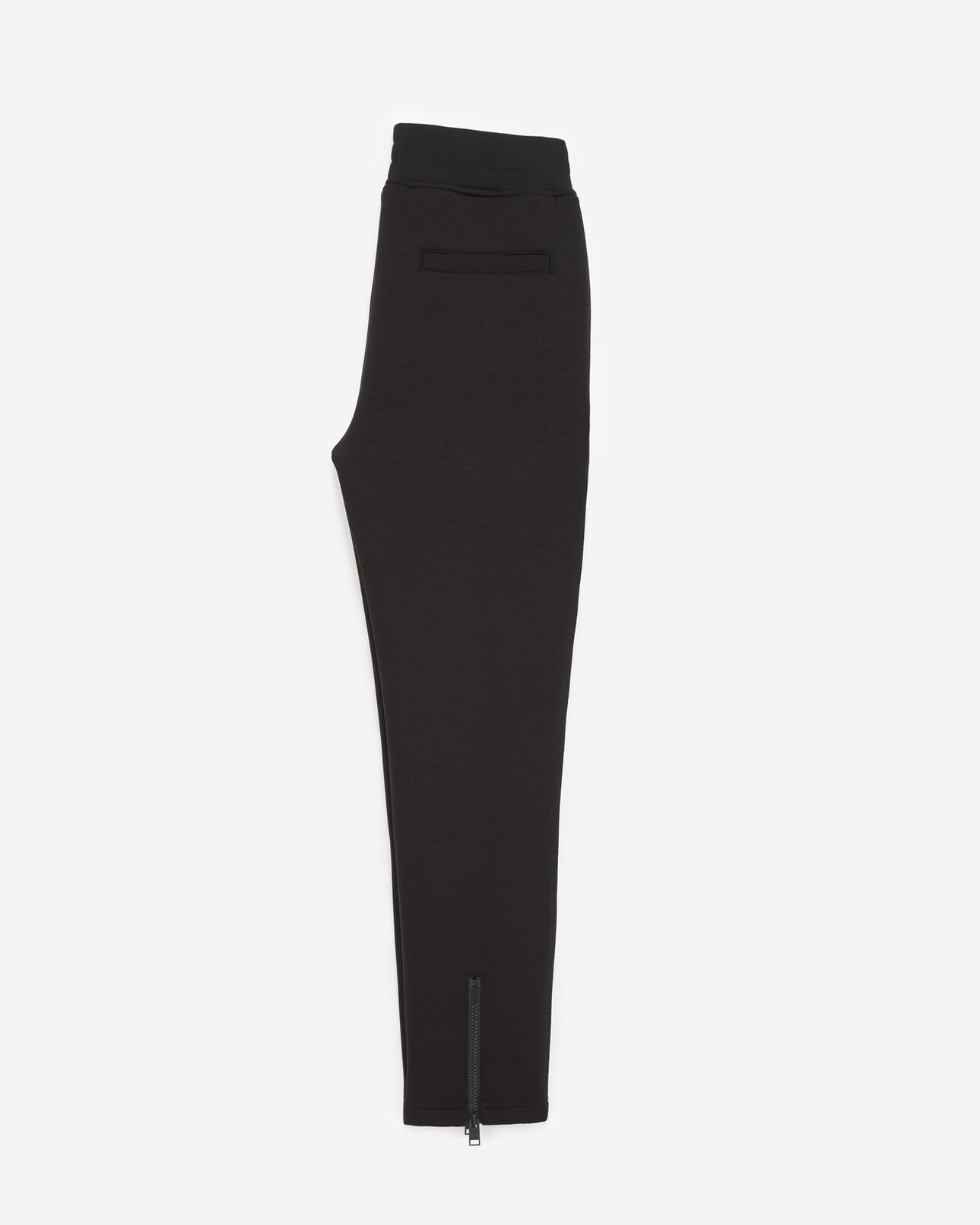 The Kooples MEN BLACK zipped skinny black joggers with logo patch