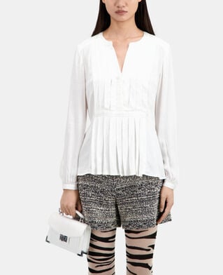 The Kooples FEMME ECRU top écru avec plissage