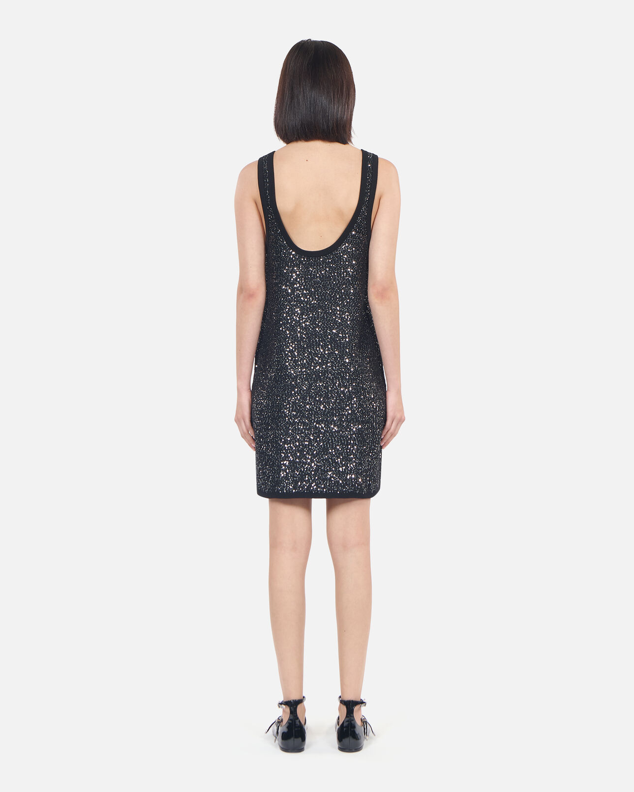The Kooples WOMEN BLACK black sequin knit short dress