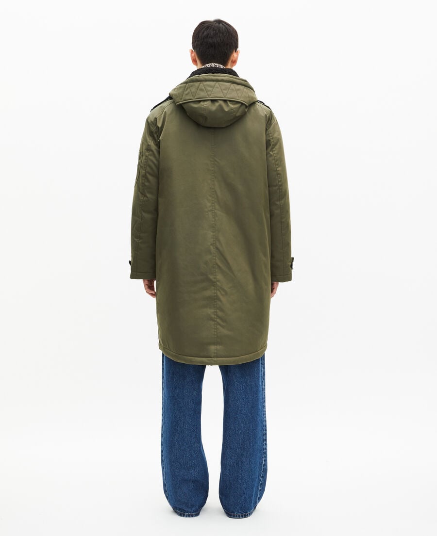 The Kooples H KAKI water-repellent parka with khaki sherpa collar