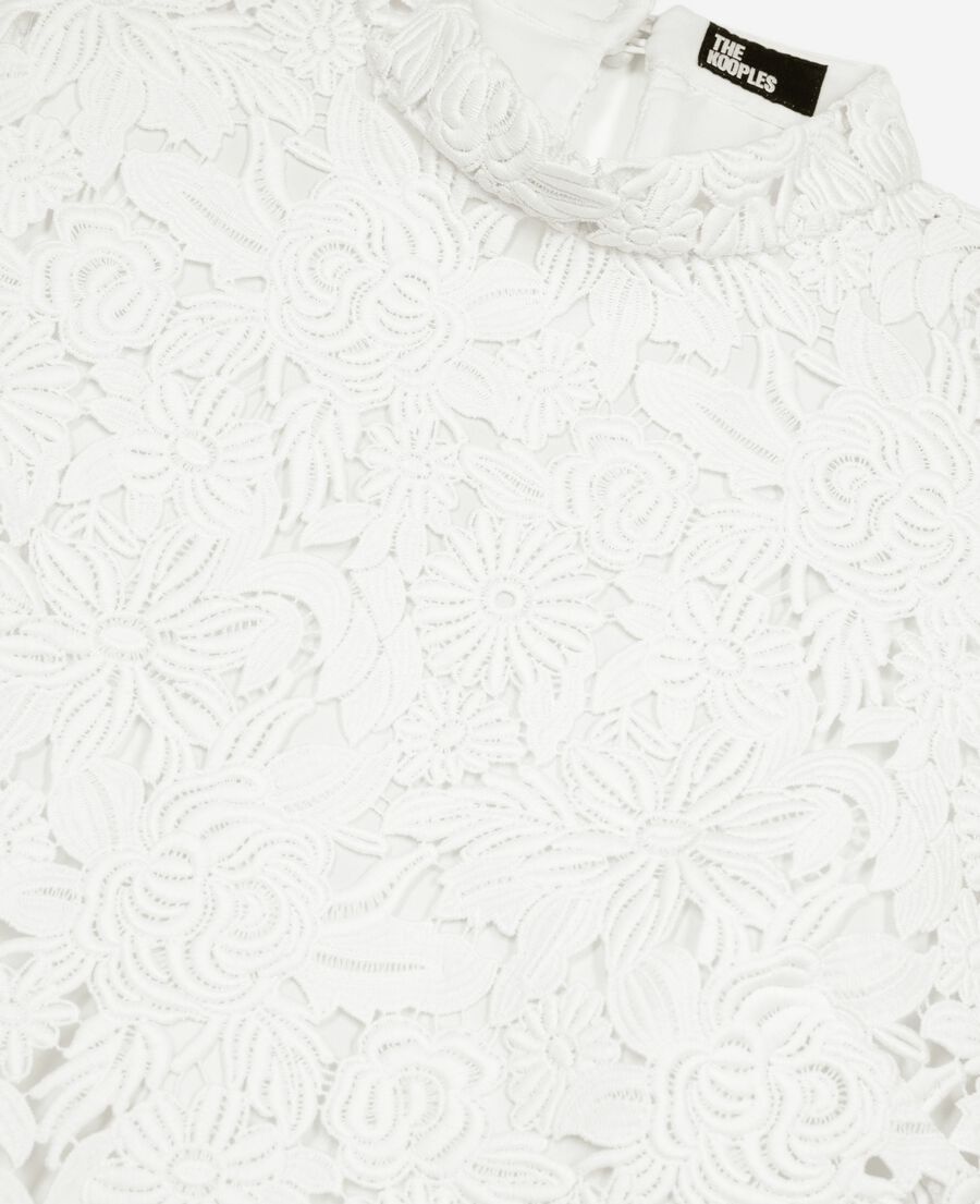 The Kooples FEMME ECRU top en dentelle fleurie écru