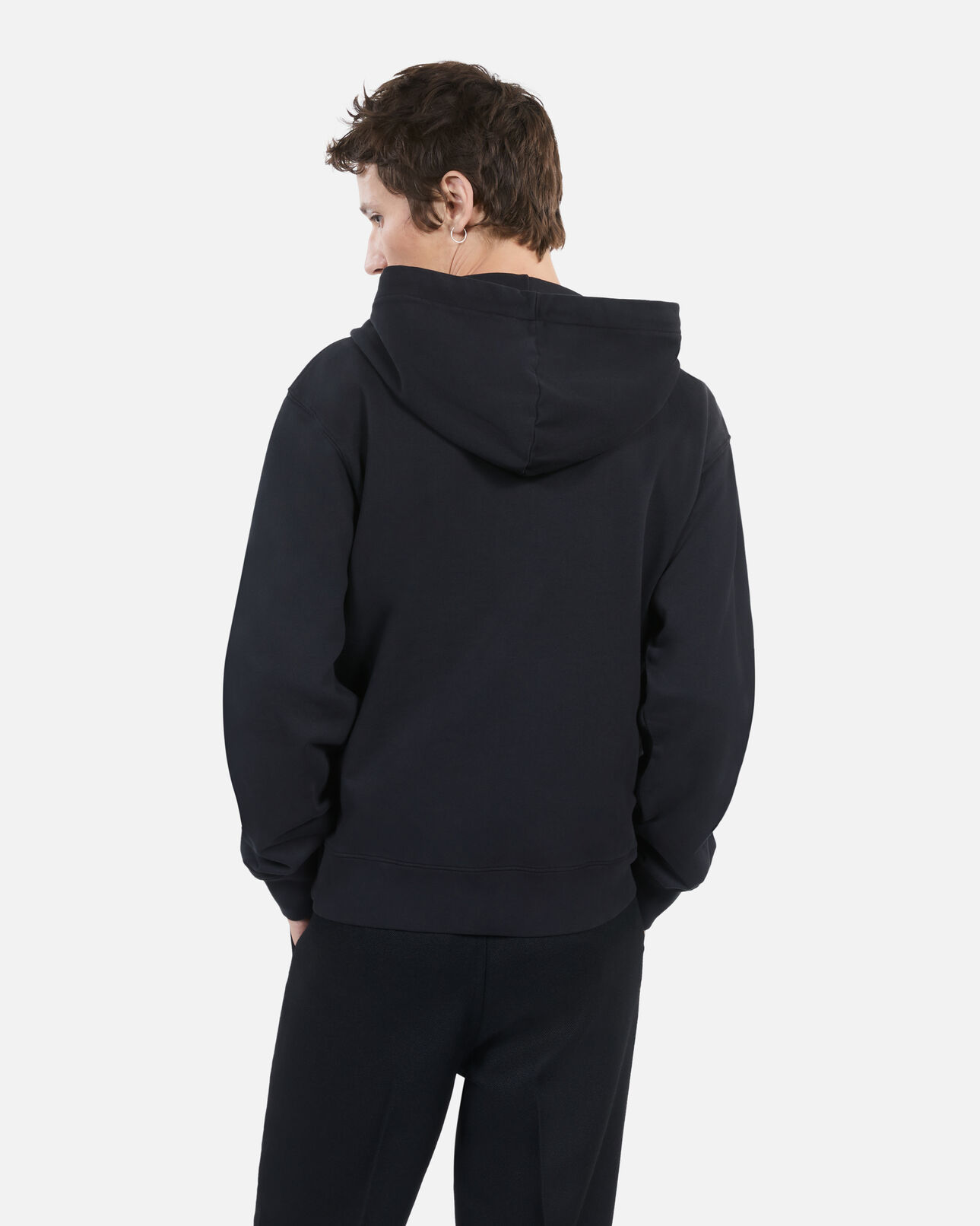 The Kooples HOMME BLACK WASHED sweatshirt à capuche et sérigraphie noir