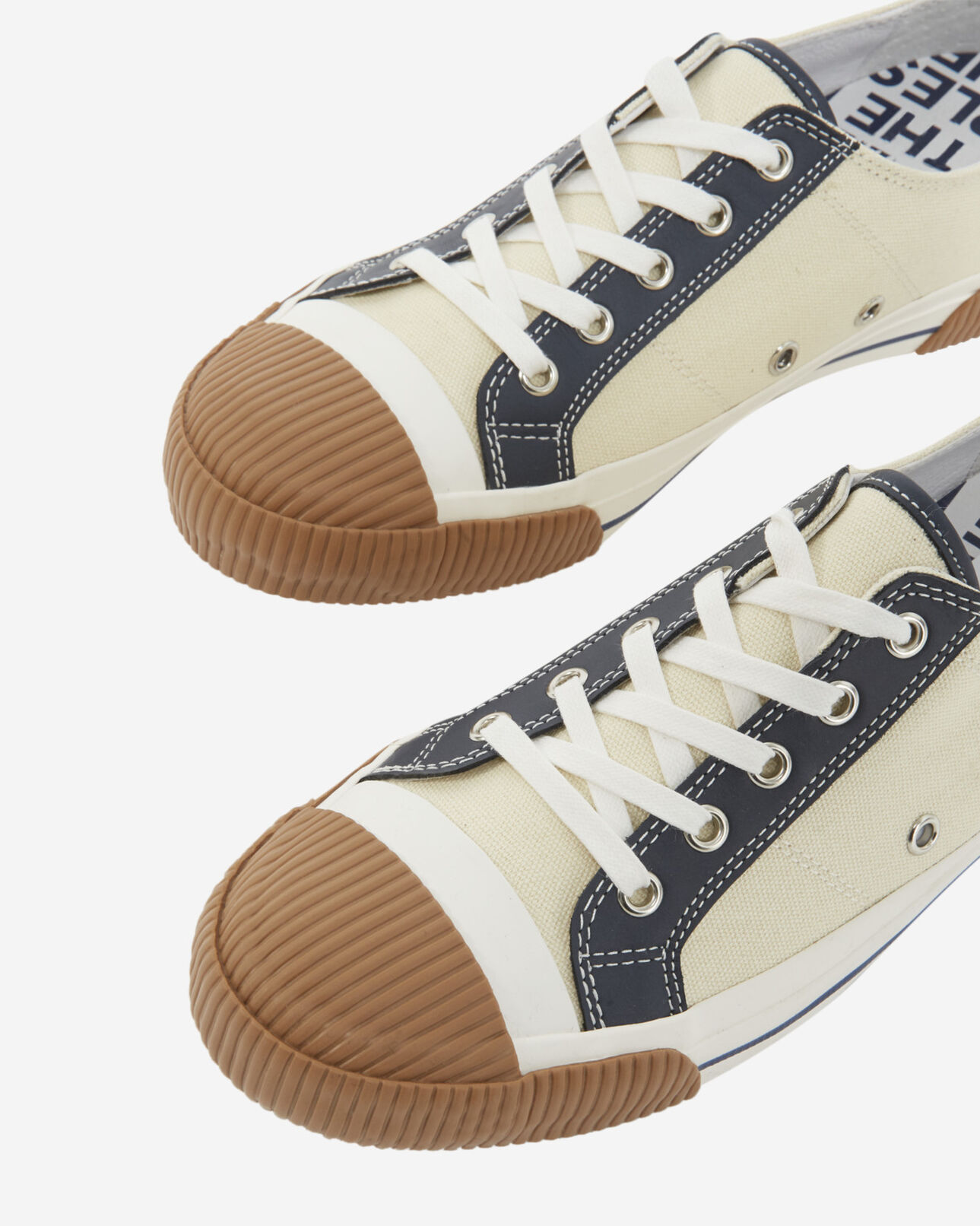 The Kooples MIXED ECRU ecru low-top canvas sneakers with detail