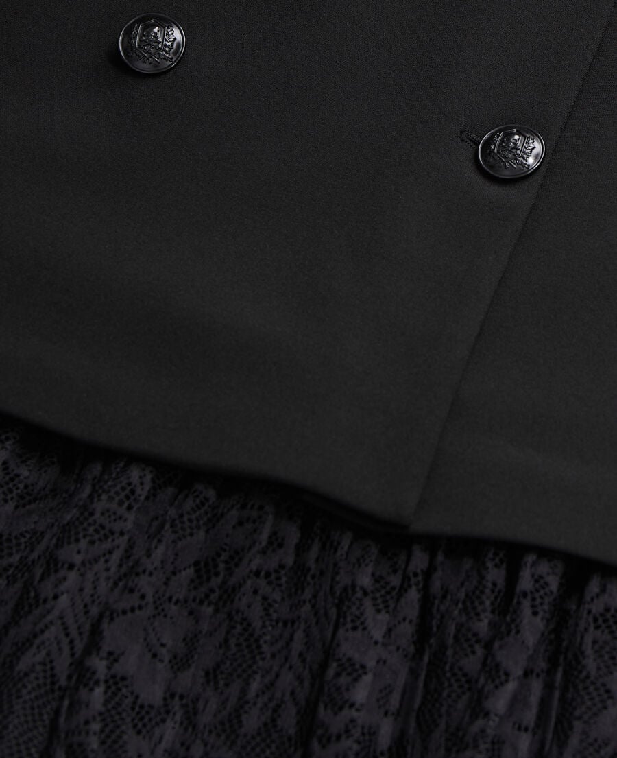 The Kooples F BLACK short black crepe and lace dress