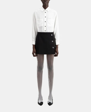 The Kooples FEMME BLACK jupe courte noire en crêpe