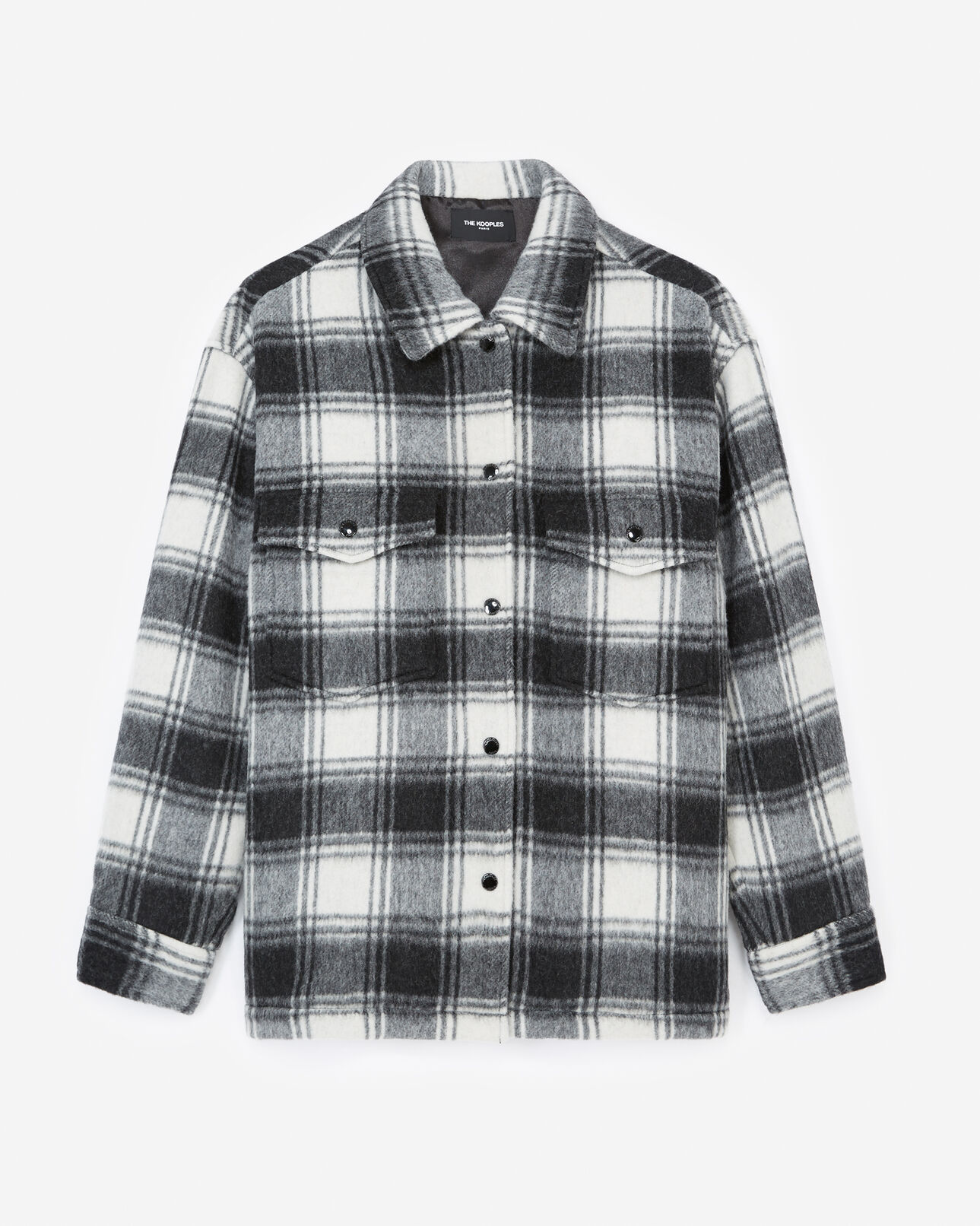 The Kooples DAMEN BLACK WHITE schwarz-weiße jacke kariert kurz