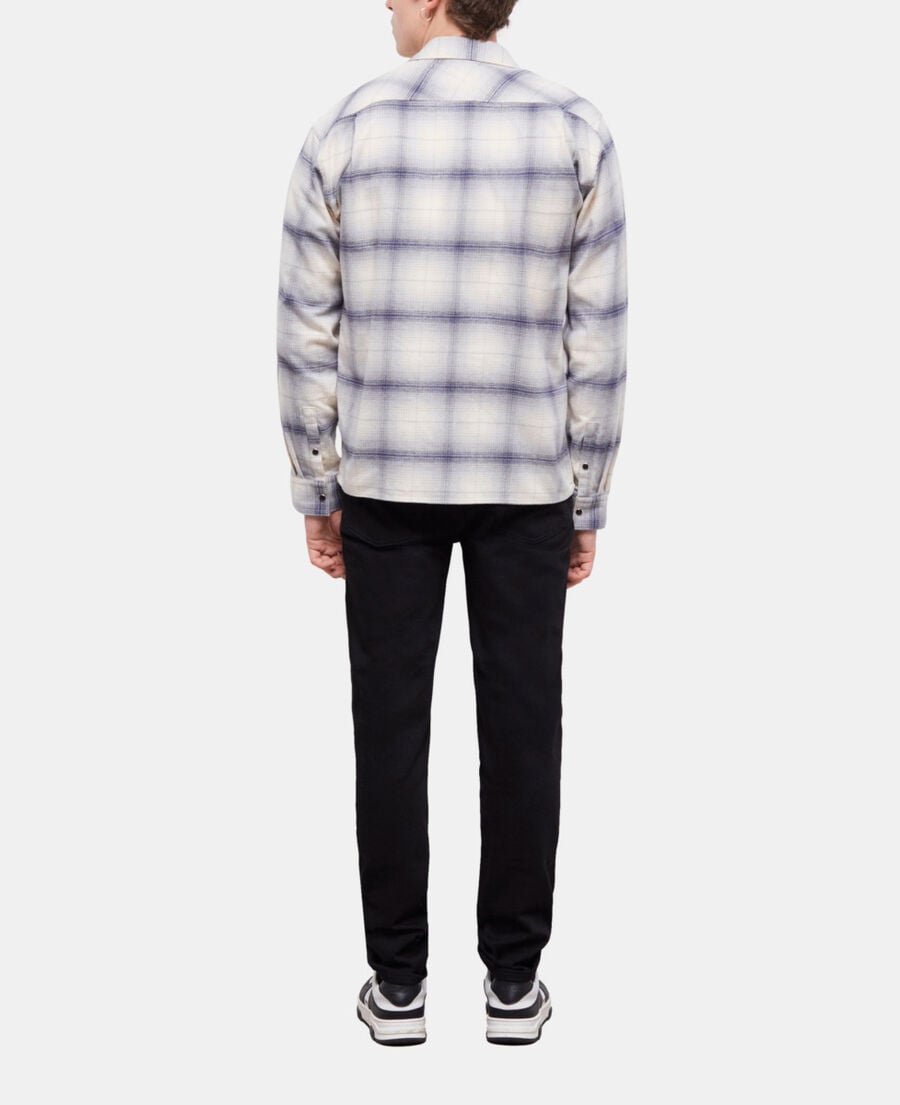The Kooples HOMME NAVY-BEIGE chemise col classique à carreaux