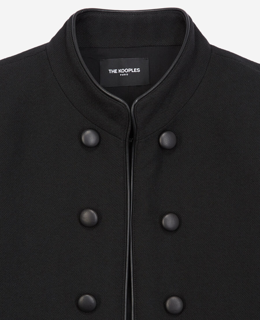 chaqueta algodón negra estilo mao