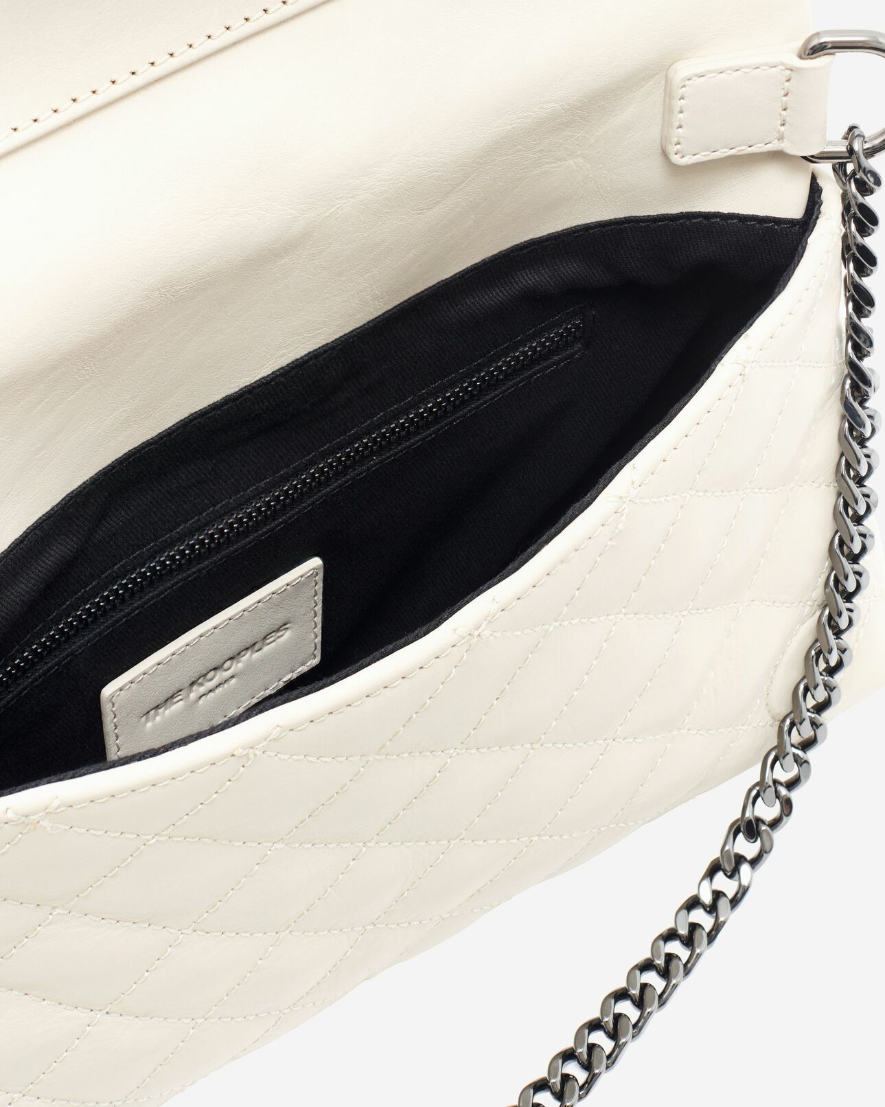 The Kooples WOMEN CREAM heritage small clutch bag in ecru leather