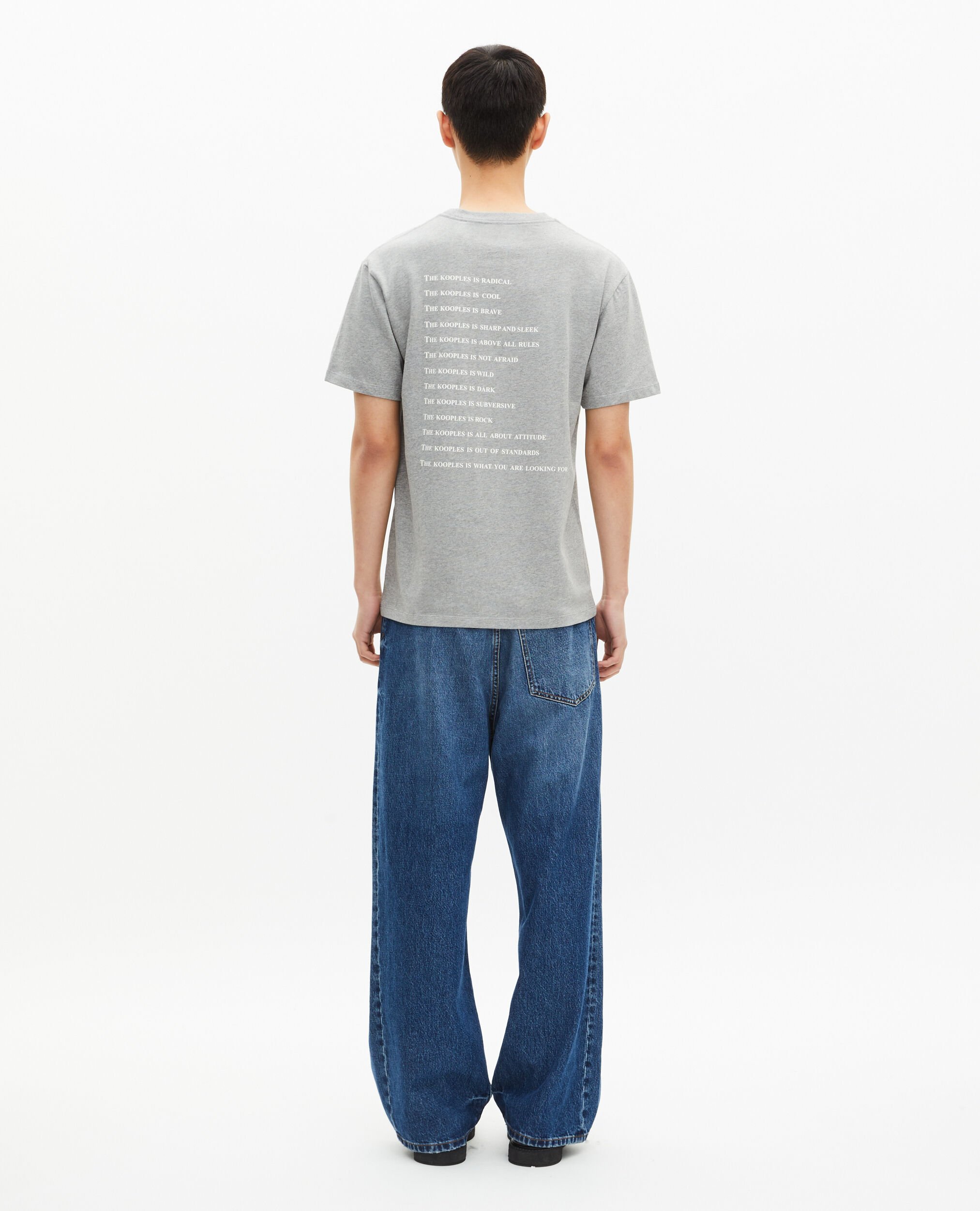 What is grey T-shirt, GREY MELANGE, hi-res image number null