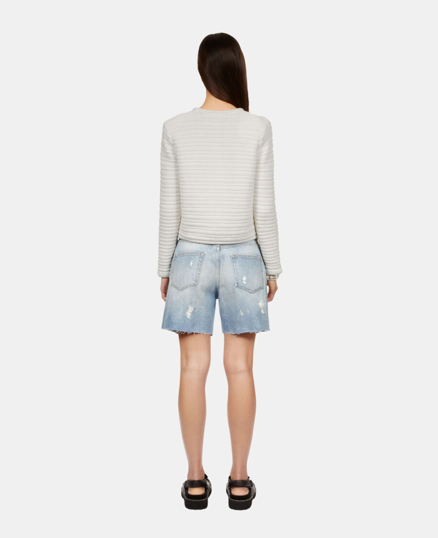 The Kooples FEMME ECRU cardigan en maille torsadée écru