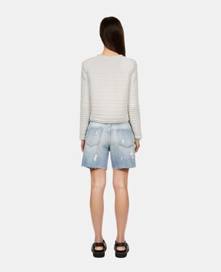 The Kooples FEMME ECRU cardigan en maille torsadée écru