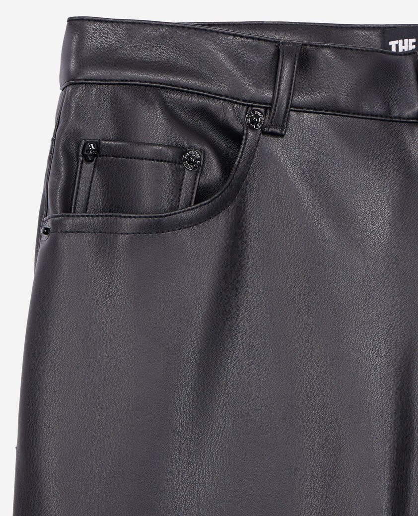 The Kooples WOMEN BLACK black leather effect trousers