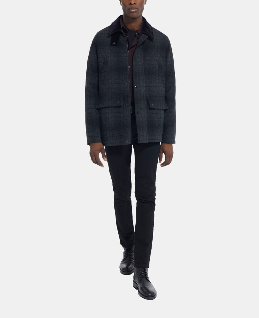 blouson à carreaux gris