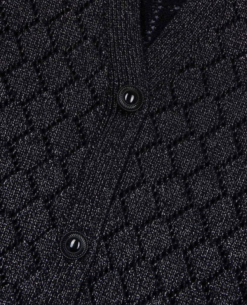 The Kooples FEMME BLACK cardigan en laine avec détails noir