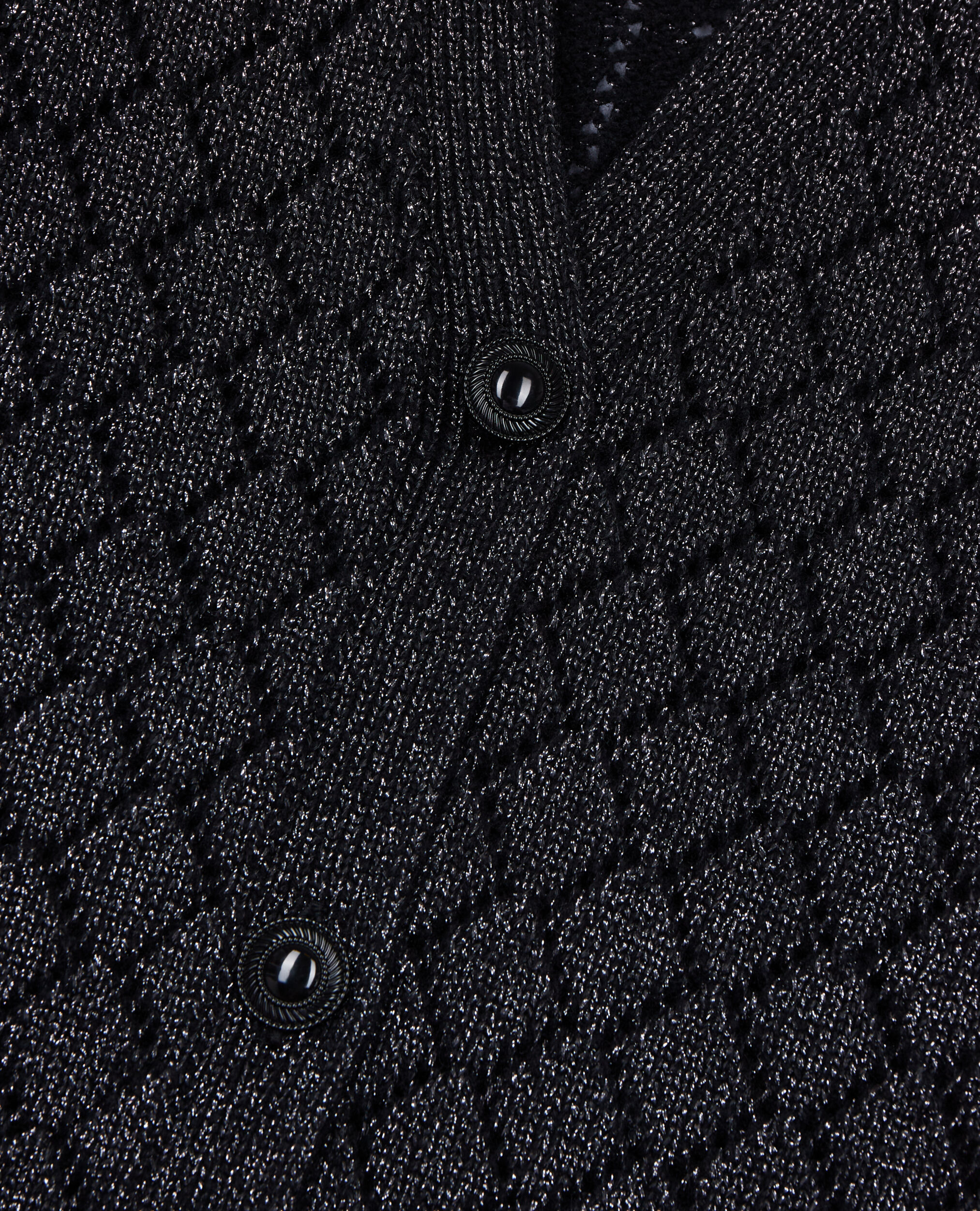 Cardigan en laine avec détails noir, BLACK, hi-res image number null