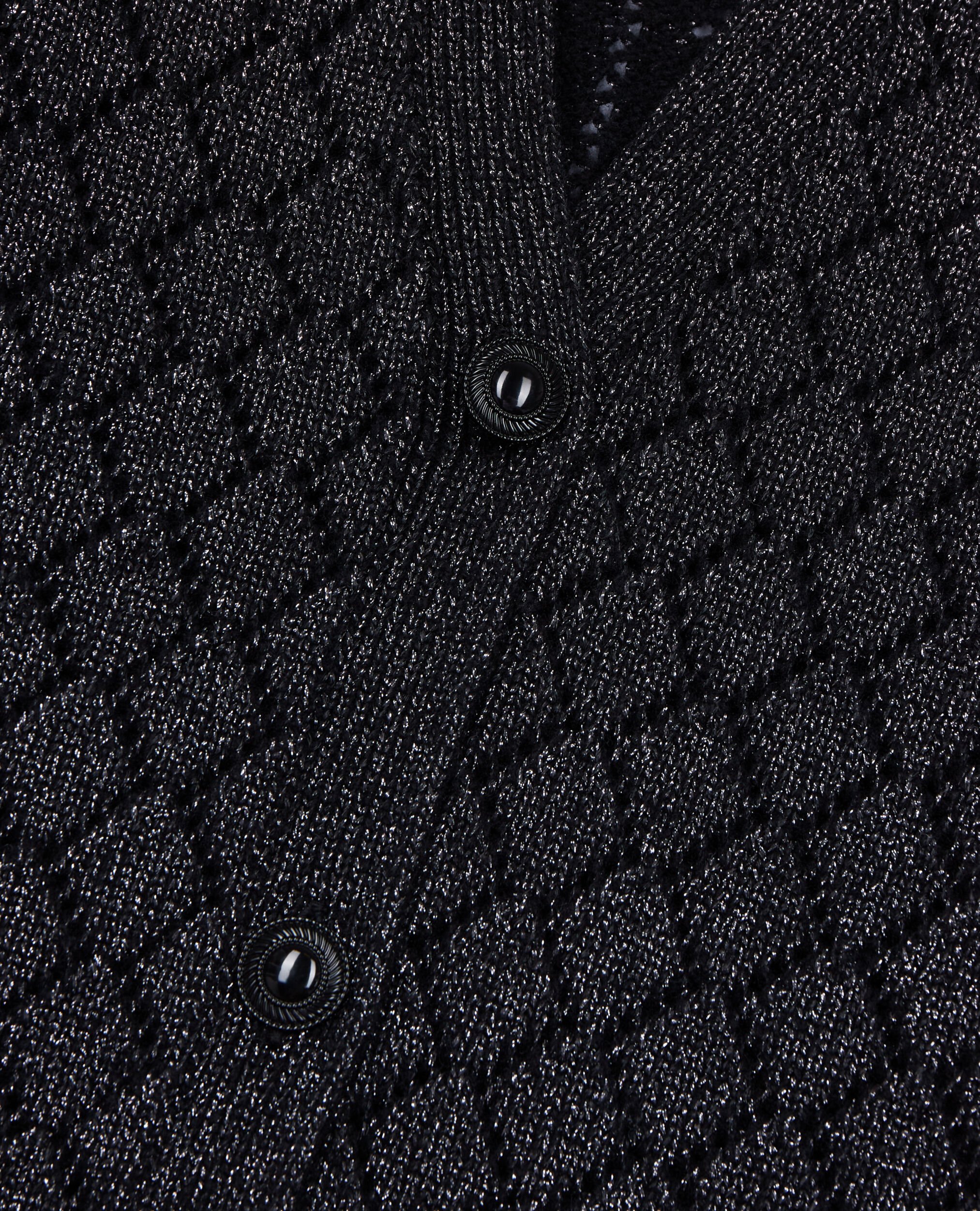 Cardigan en laine avec détails noir, BLACK, hi-res image number null