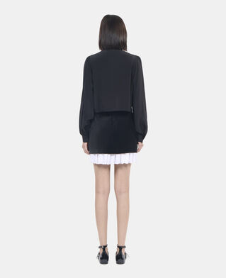 The Kooples F BLACK short black silk shirt