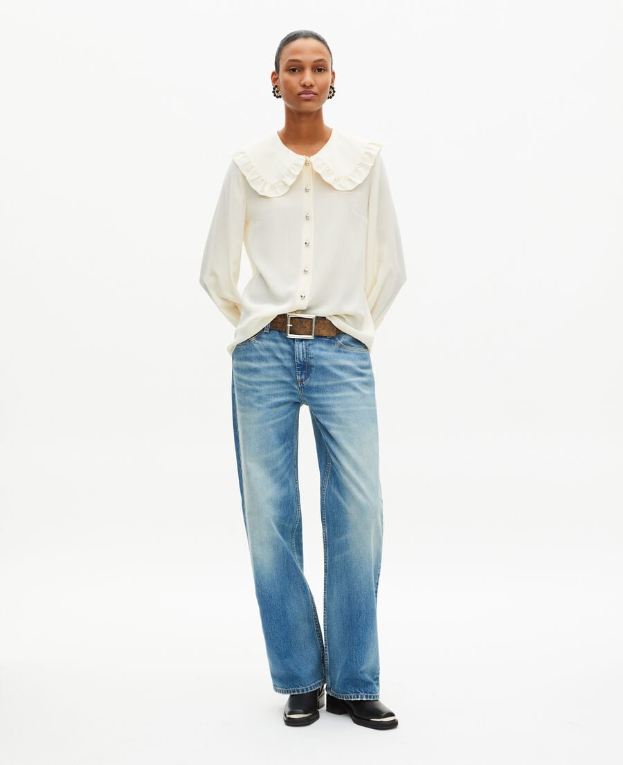 The Kooples DAMEN LIGHT BEIGE hemd aus ungebleichter seide