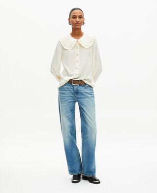 The Kooples DAMEN LIGHT BEIGE hemd aus ungebleichter seide