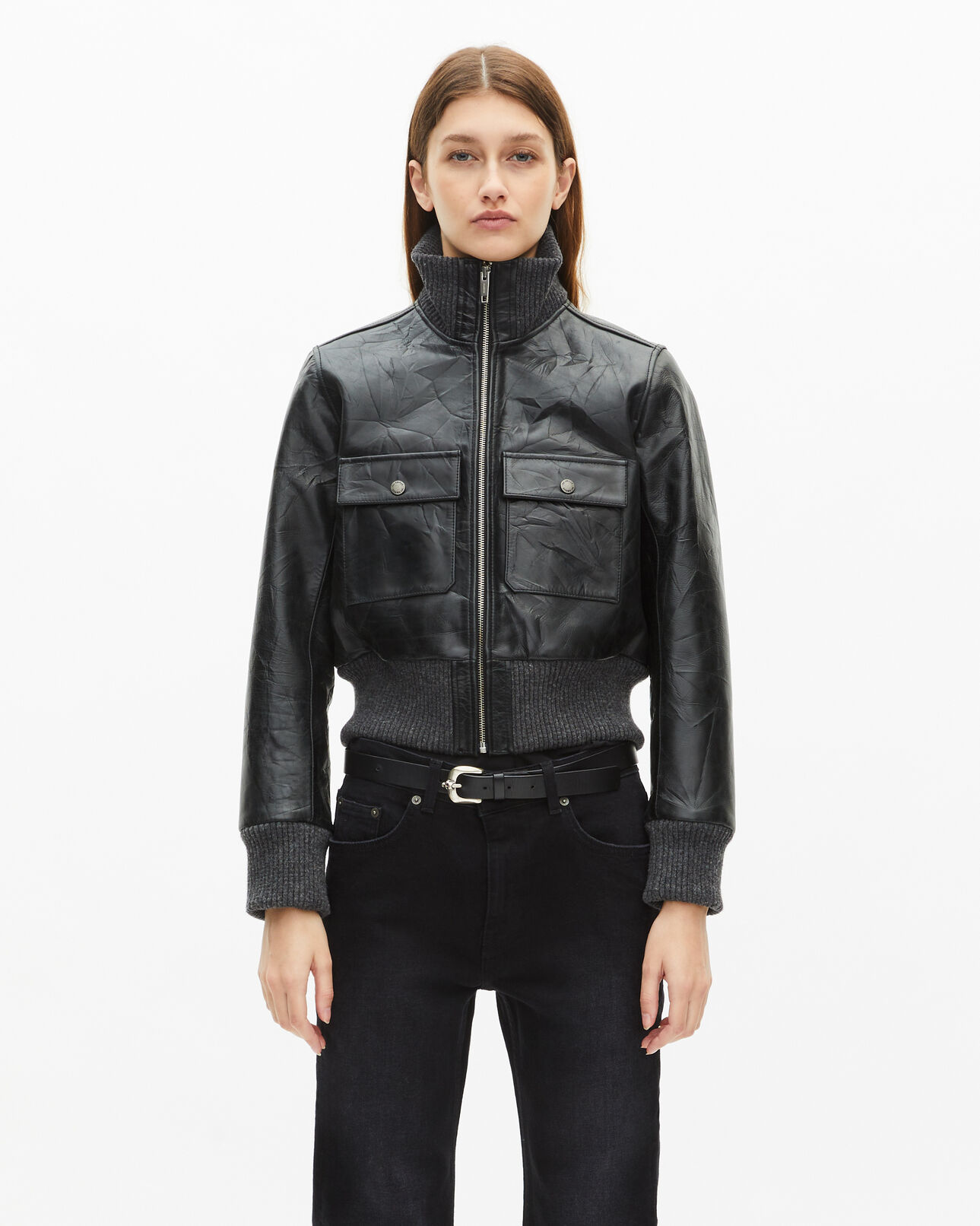 The Kooples DAMEN BLACK schwarze lederjacke