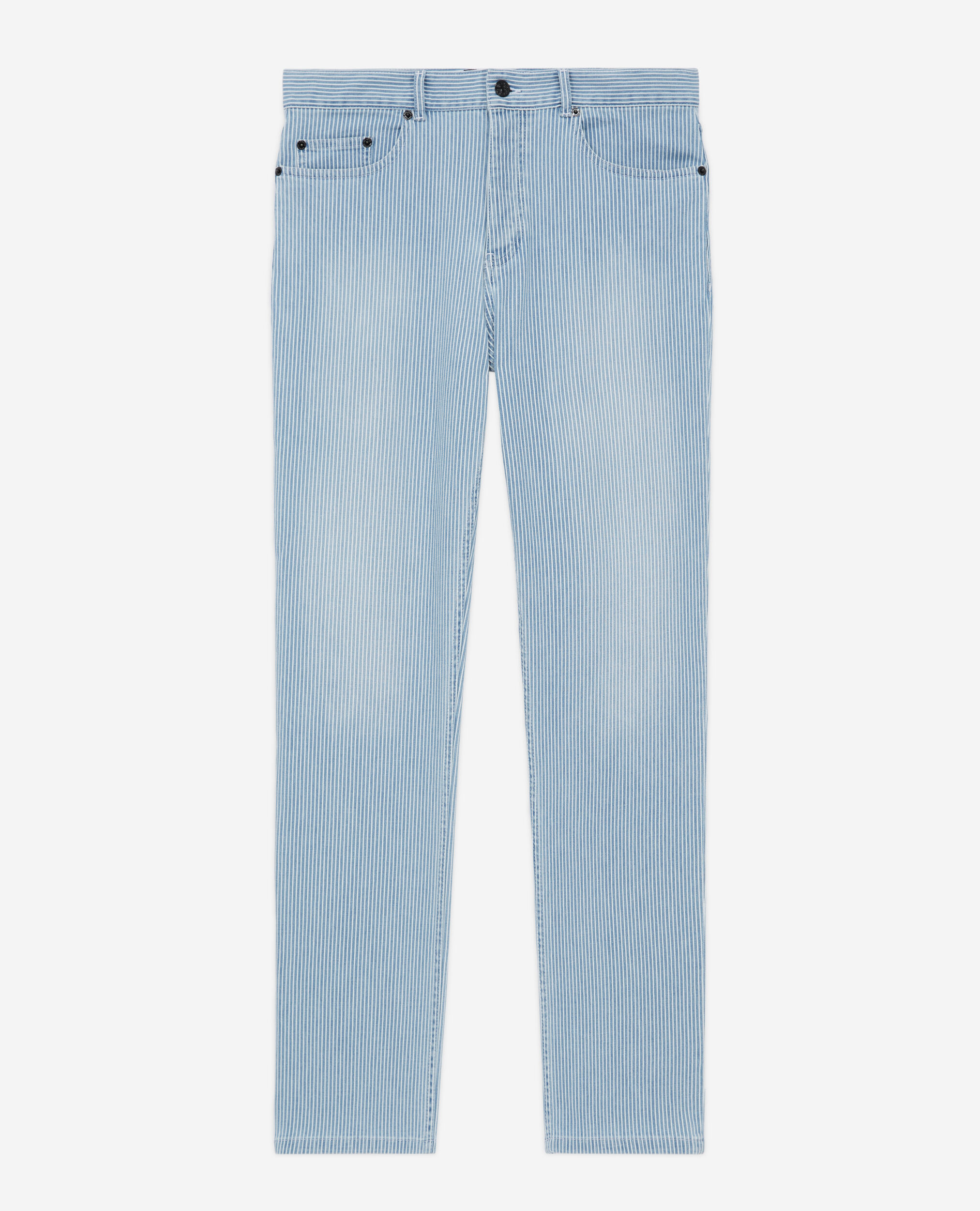 Straight-cut blue striped jeans, BLUE DENIM, hi-res image number null