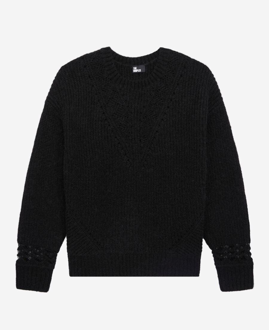 Black wool-blend sweater | The Kooples - US