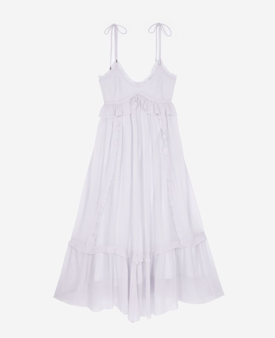 The Kooples WOMEN LIGHT PURPLE long dress with lilac ruffles