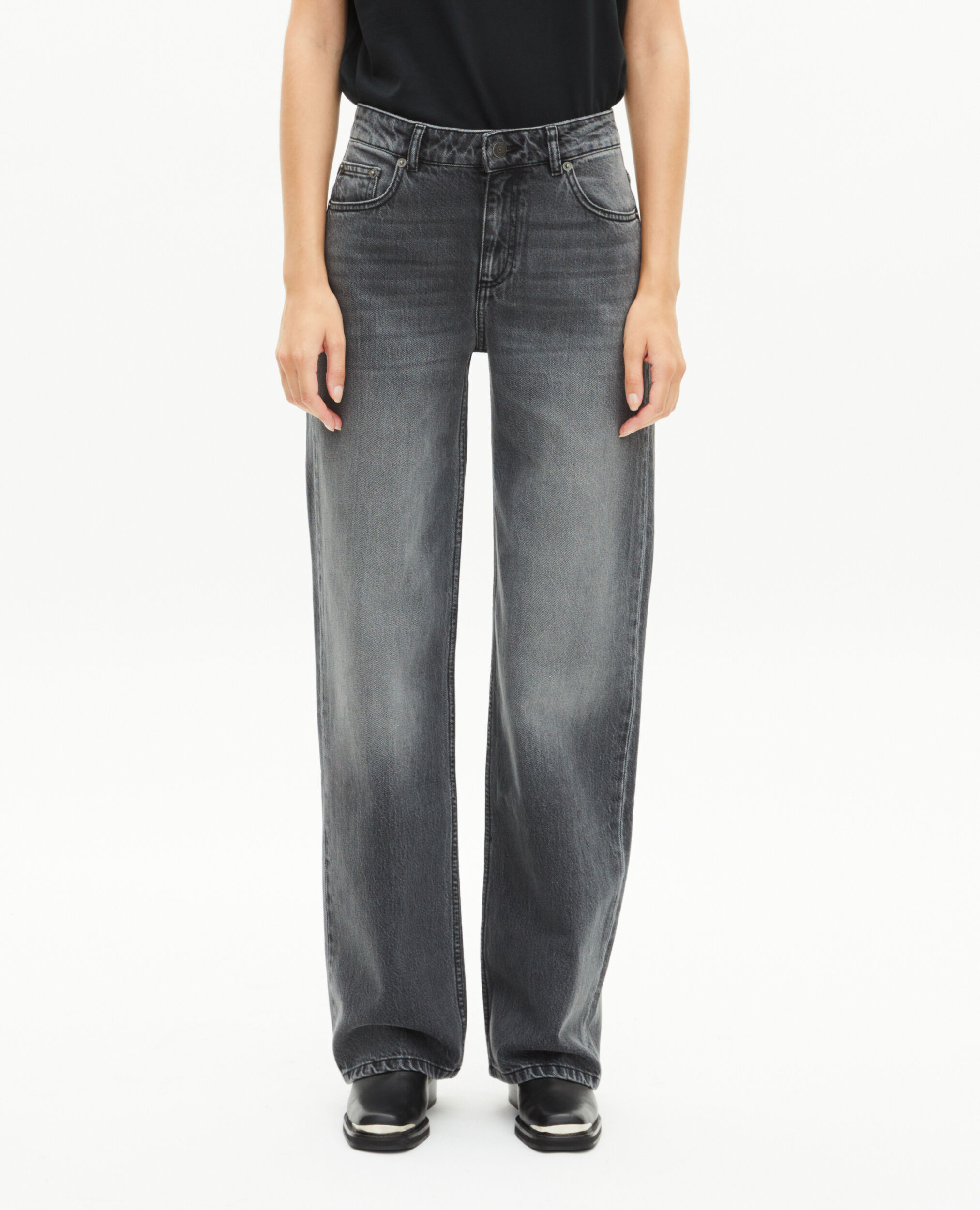 Jean large noir, BLACK, hi-res image number null