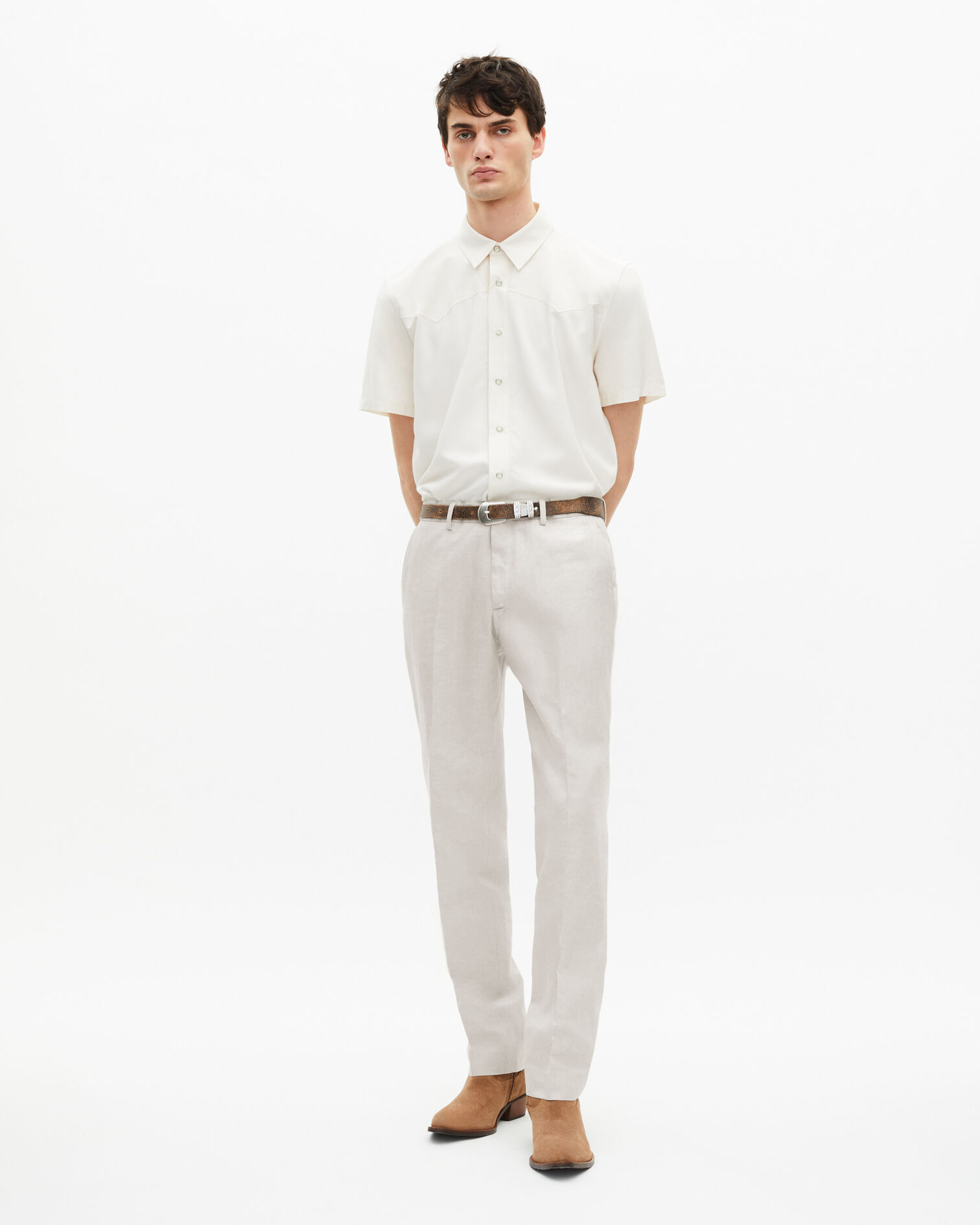 Ecru suit pants, ECRU, hi-res image number null
