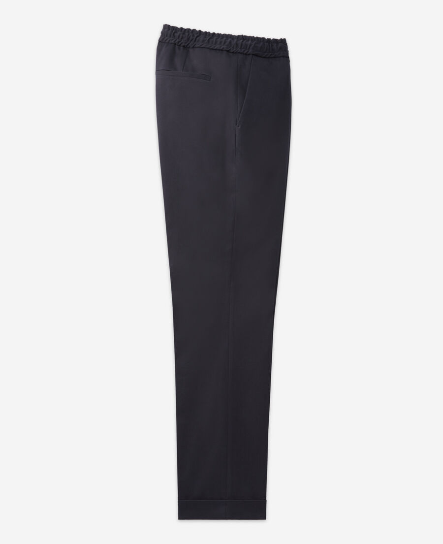 navy cotton blend pants