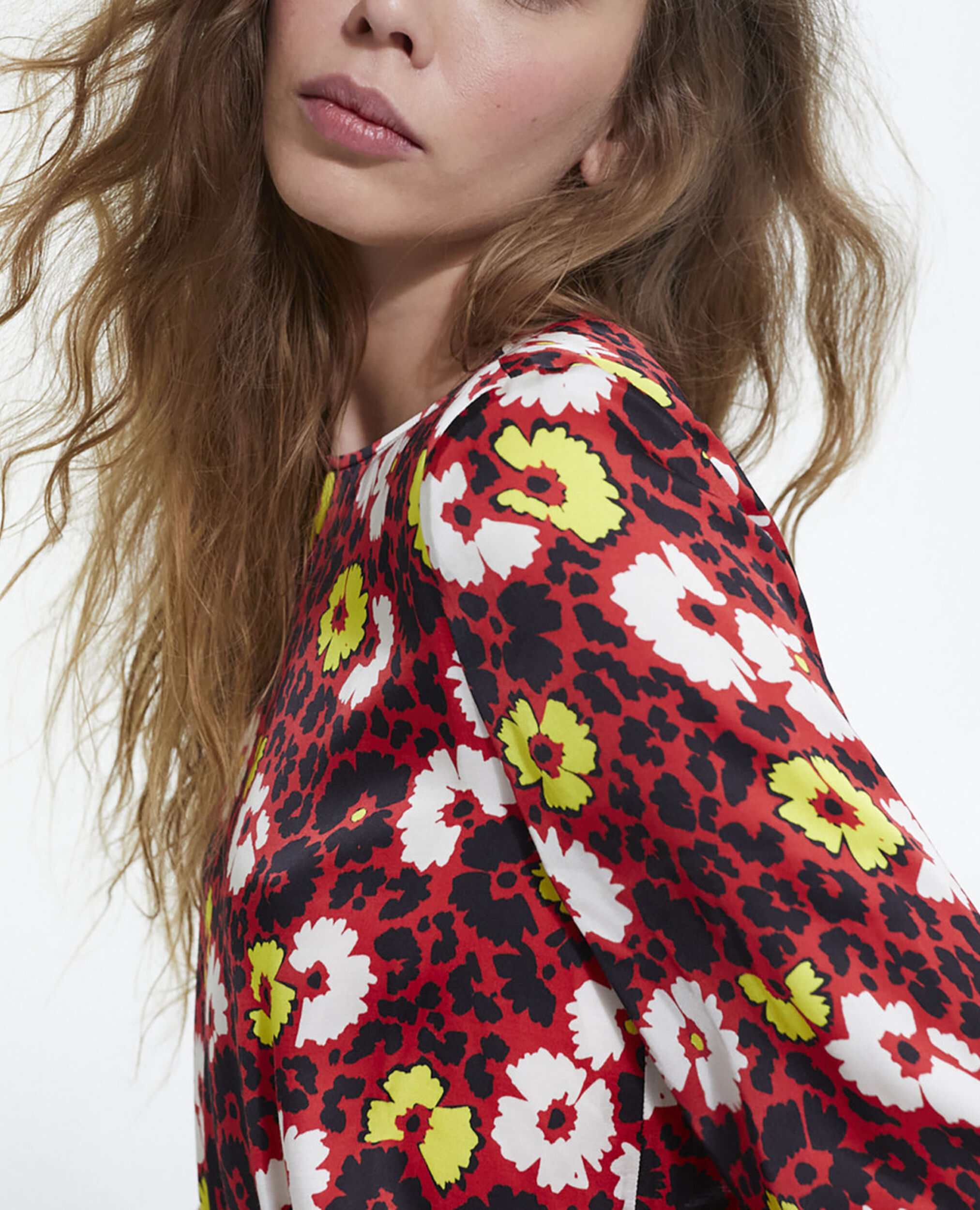 Floral print long dress, RED / YELLOW, hi-res image number null