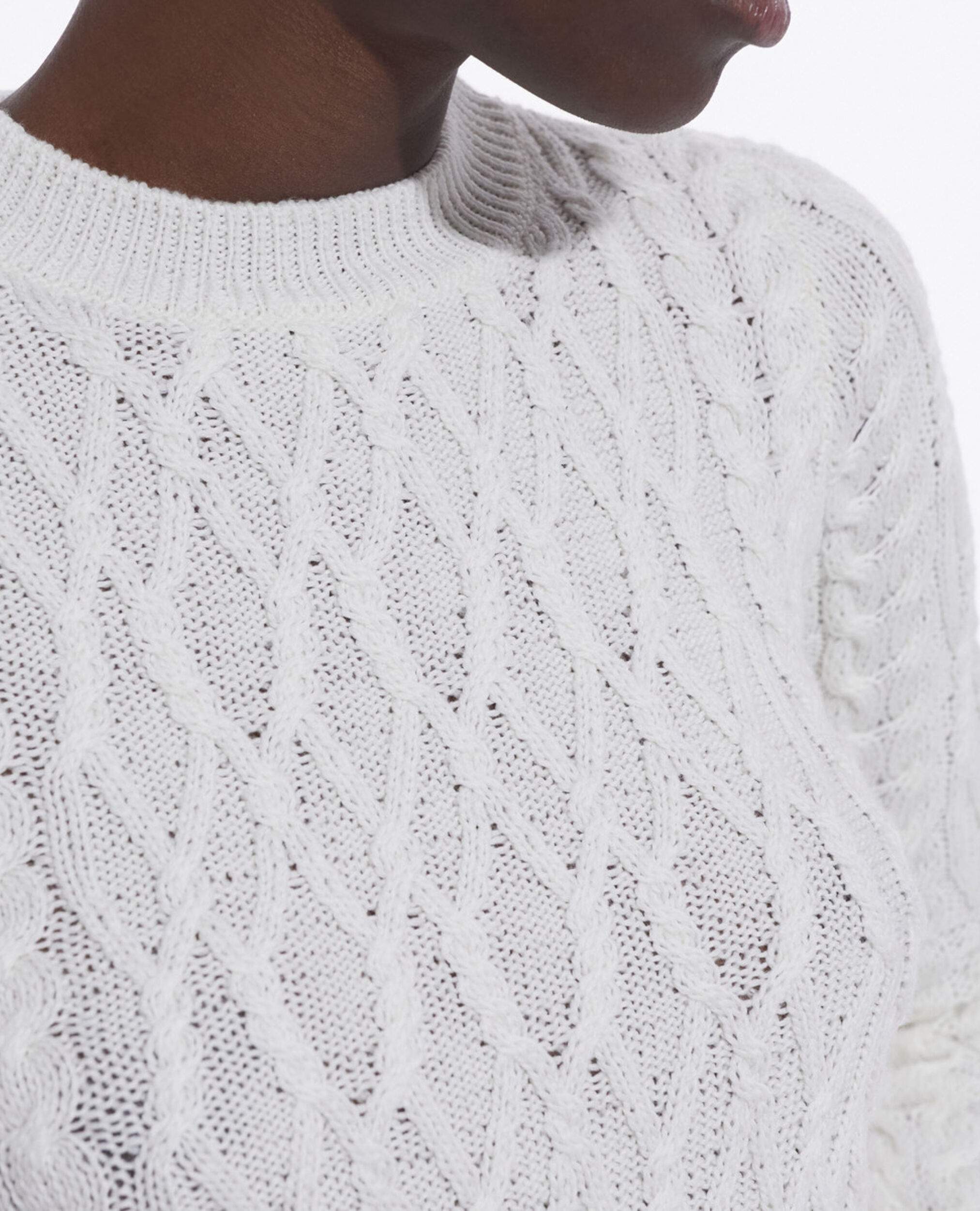 Ecru wool sweater, WHITE, hi-res image number null