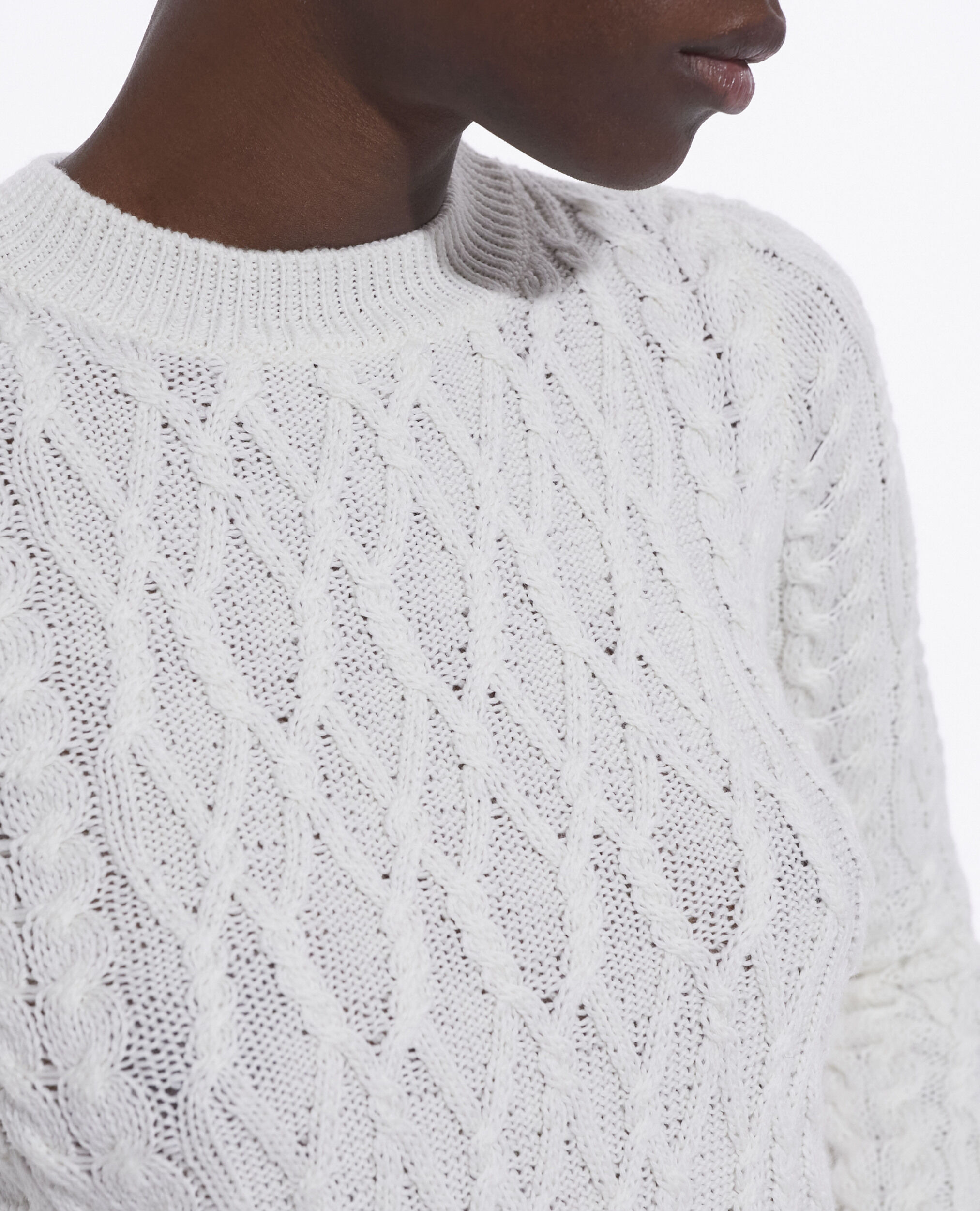 Ecru wool sweater, WHITE, hi-res image number null