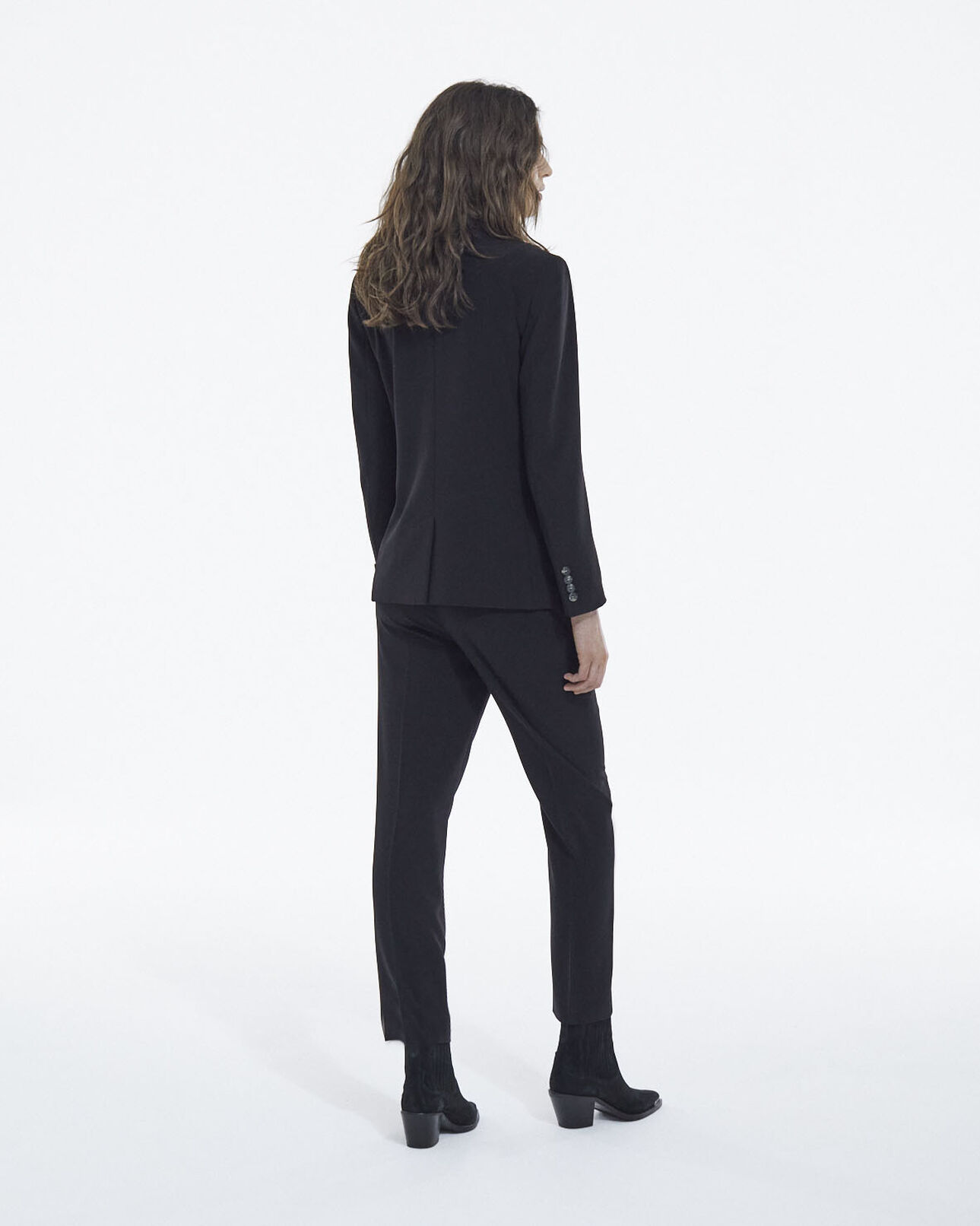 The Kooples FEMME BLACK veste fluide noire à deux boutons
