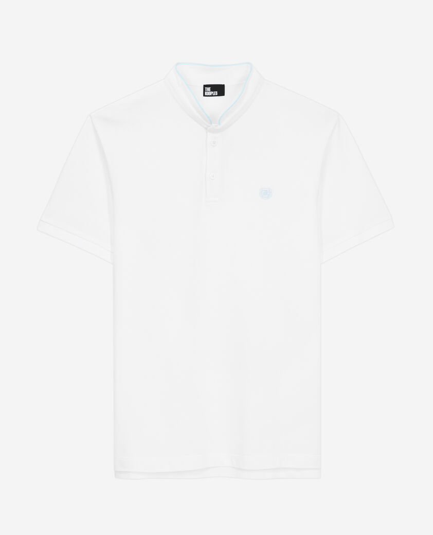 The Kooples HOMME WHITE / DUCK BLUE polo blanc en coton