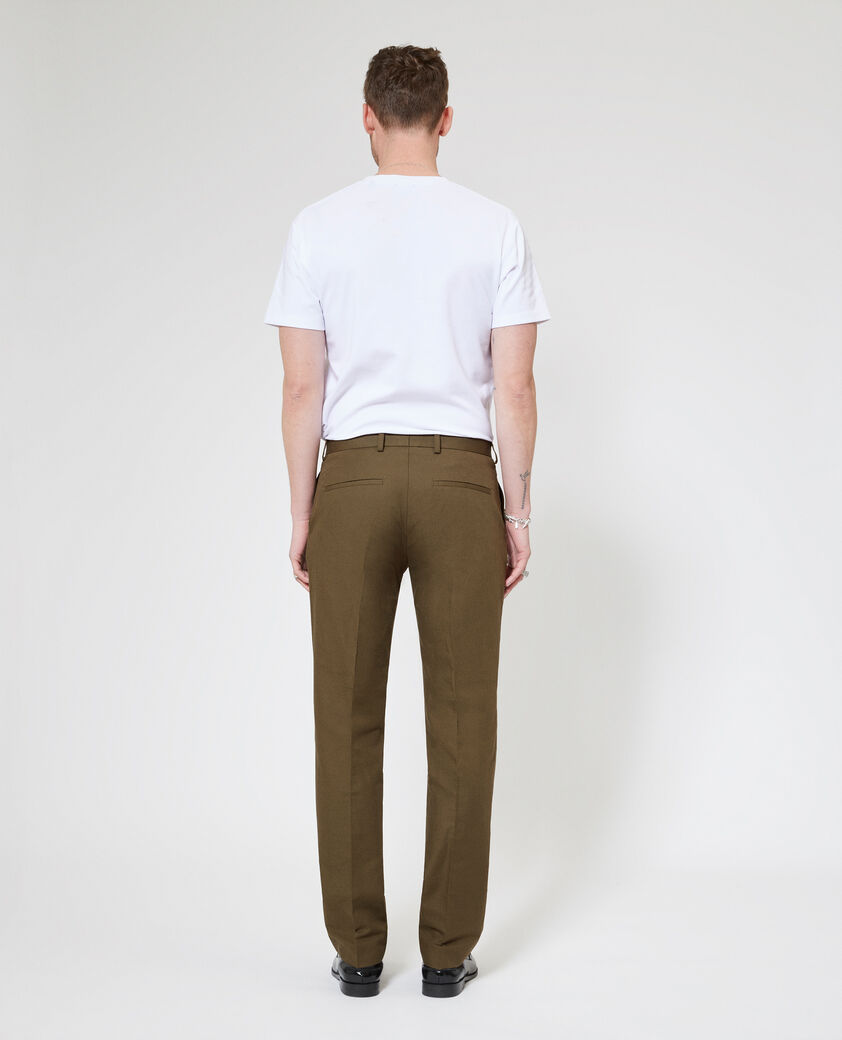 The Kooples HOMBRE KAKI pantal&oacute;n de traje recto caqui