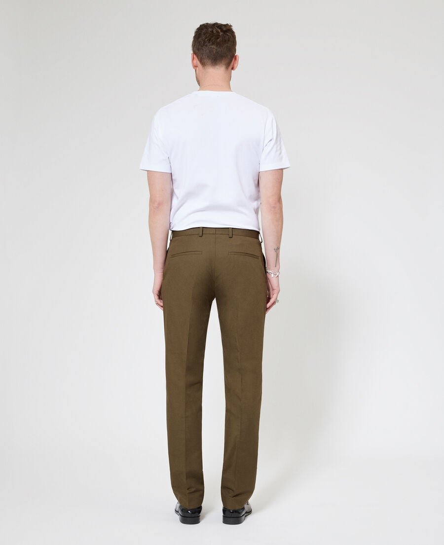 The Kooples MEN KAKI straight khaki suit pants