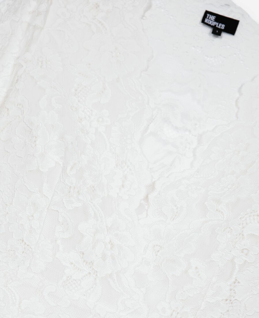 The Kooples WOMEN ECRU white lace flared sleeve top