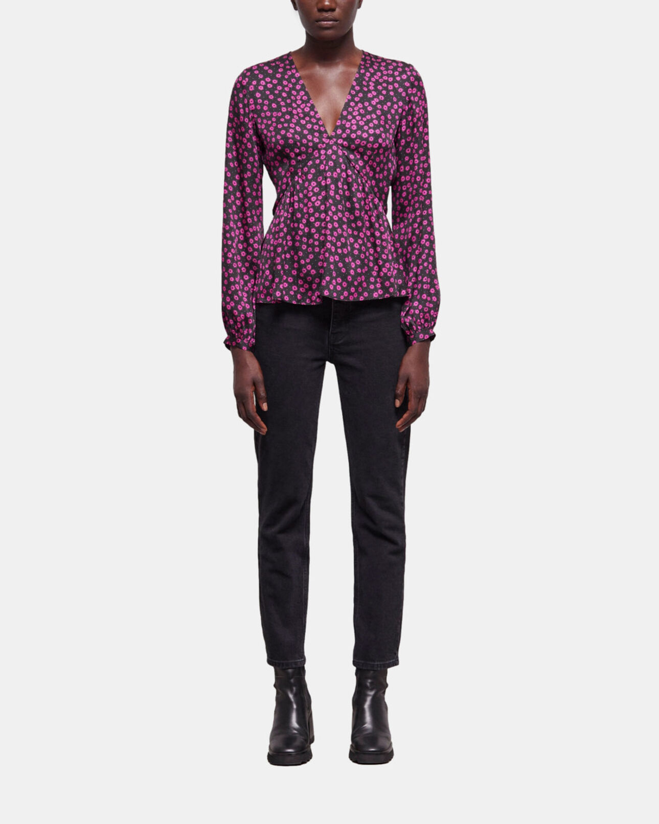 The Kooples MUJER PINK top estampado