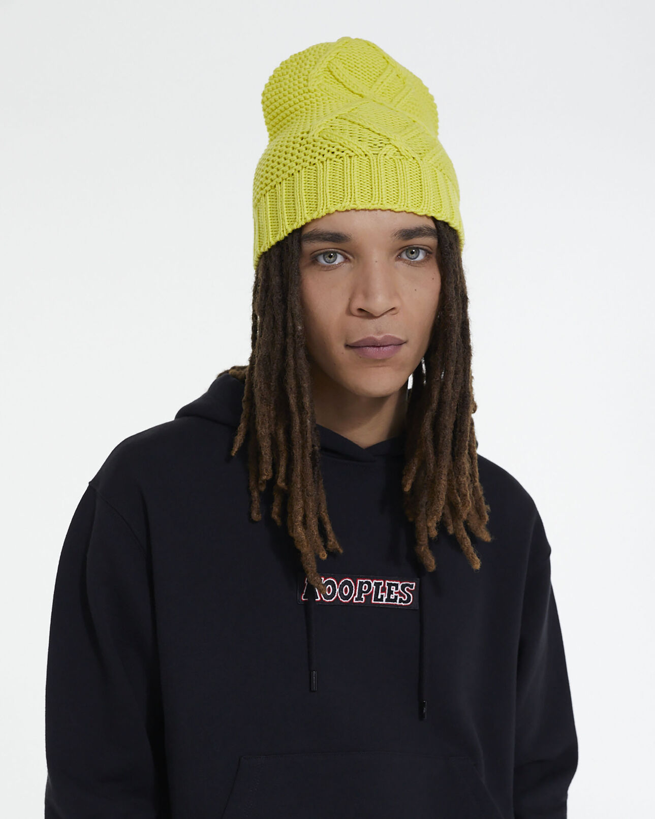 The Kooples MIXED YELLOW yellow wool beanie