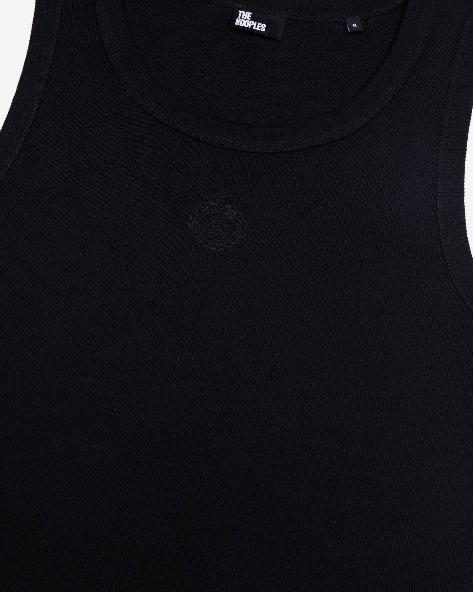 Tank top with black coat-of-arms embroidery, BLACK WASHED, hi-res image number null